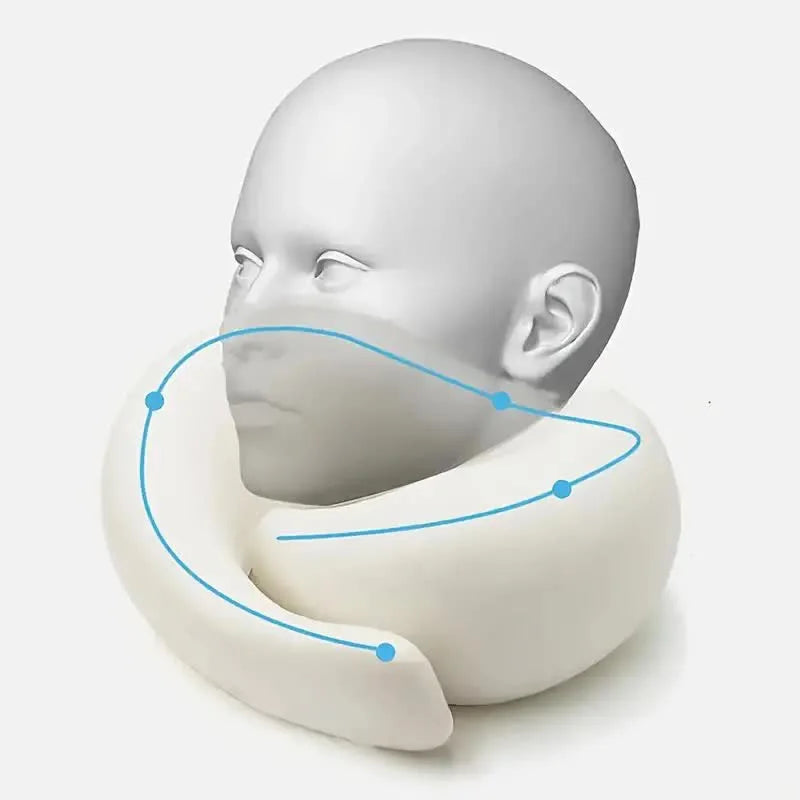 Memory Foam U-Shaped Travel Neck Pillow - Adjustable and Portable Snail Style Support for Comfortable Napping