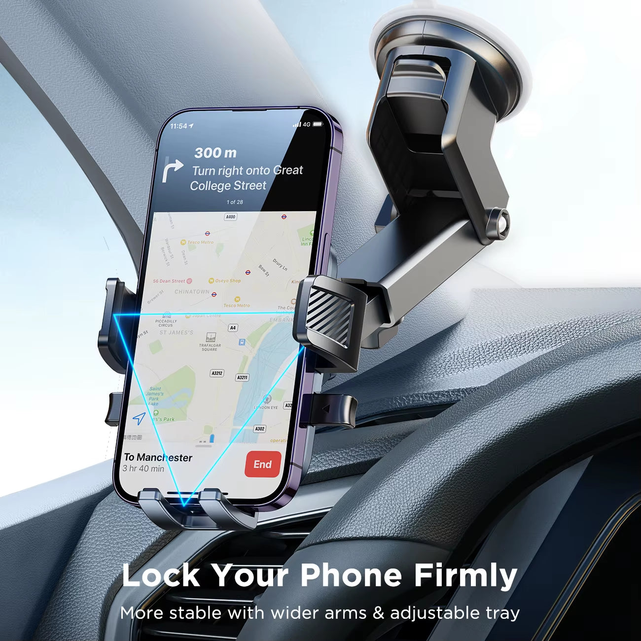 Universal Car Mount Phone Holder with Suction Cup Base Dashboard Car Cell Phone Stand for Iphone Samsung Google Huawei