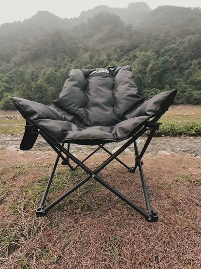 Portable Camping Moon Chair High Back Folding Chair Backrest Adjustable Outdoor Leisure Hiking Fishing Picnic